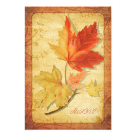 Fall Leaves Wedding Reply Card (RSVP Card) Personalized Announcement