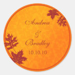 Fall Leaves Wedding Stickers