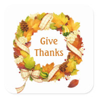 Fall leaves wreath Thanksgiving Sticker
