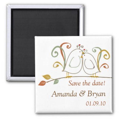 Fall Lovebirds Save the Date Magnets