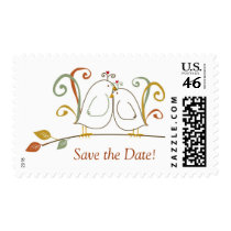 Fall Lovebirds, Save the Date Postage