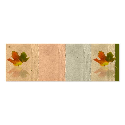 Fall Maple Leaf on Faux Handmade Paper Placecard Business Cards (front side)