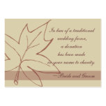 Fall Maple Leaf Wedding Charity Favor Card Business Card Templates
