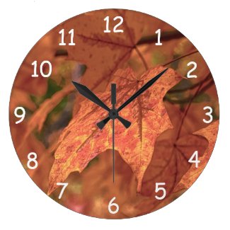 Fall Maple Leaves HDR Wallclocks