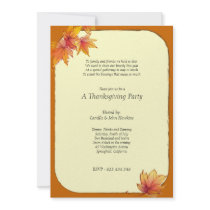 Fall Maple Leaves Thanksgiving Party Invitation