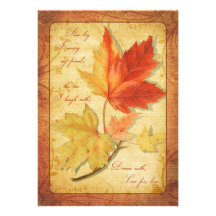Fall Maple Leaves Wedding Invitation