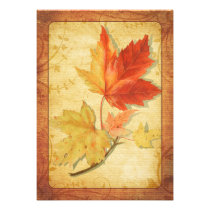 Fall Maple Leaves Wedding Invitation Ver Two