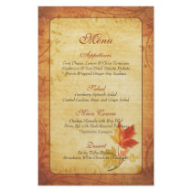 Fall Maple Leaves Wedding Menu Card Custom Flyer