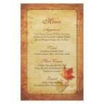 Fall Maple Leaves Wedding Menu Card Custom Flyer