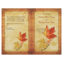 Fall Maple Leaves Wedding Program Flyers