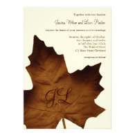 Fall Monogrammed Wedding Invitation (brown)