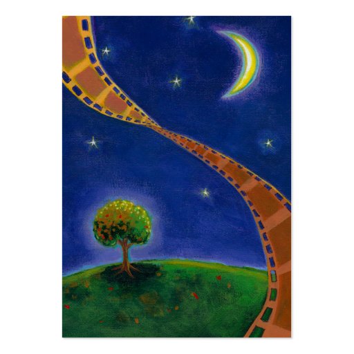 Fall night movie art fun painting for film lovers business card templates
