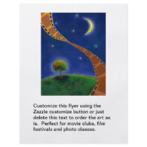 Fall night movie art fun painting for film lovers flyer design