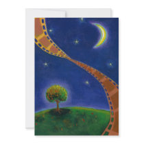 Fall night movie art fun painting for film lovers personalized announcement