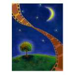 Fall night movie art fun painting for film lovers post card