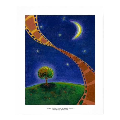 Fall night movie art fun painting for film lovers print