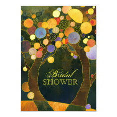 Fall Nocturnal Love Trees Bridal Shower Invitation