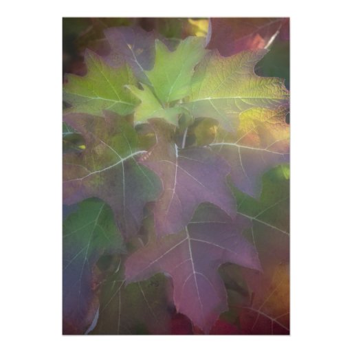 Fall Oak Leaf Hydrangea Couples Wedding Shower Personalized Announcement