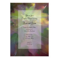 Fall Oak Leaf Hydrangea Couples Wedding Shower Personalized Announcement