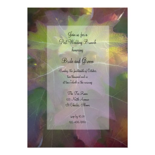 Fall Oak Leaf Hydrangea Post Wedding Brunch Invite