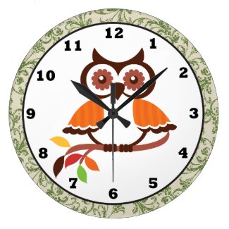 Fall Owl Clock