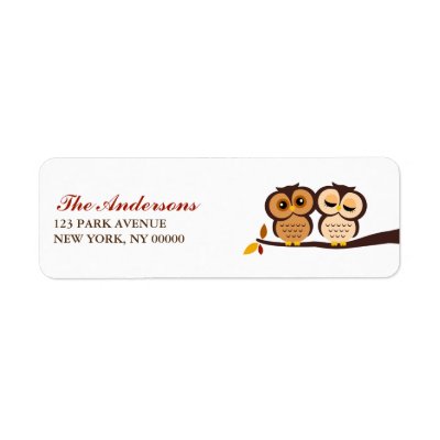 Fall Owls Return Address Labels