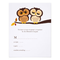 Fall Owls Wedding Response Cards Personalized Announcements