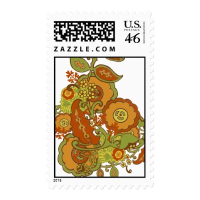 Fall Paisley Postage Stamp by litabug