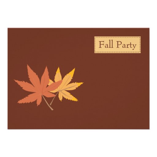Fall Party Leaves Invitation