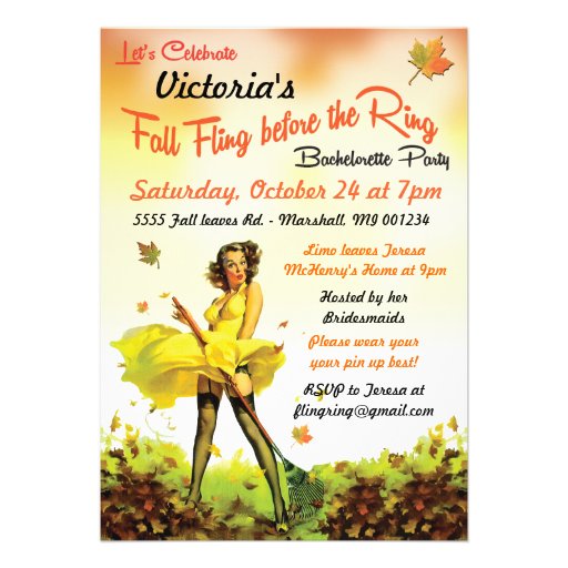 Fall Pin up Last Fling Before the Ring Invitation