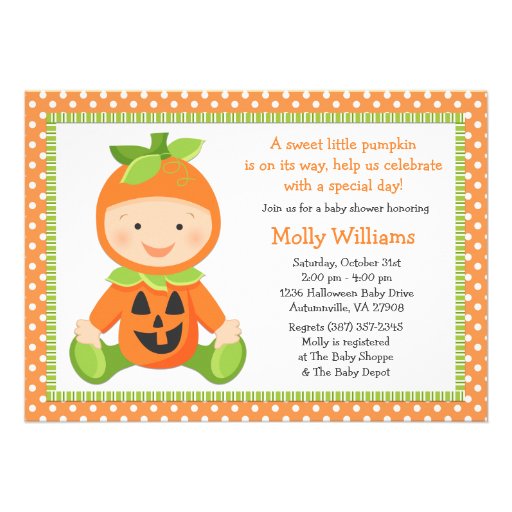 Fall Pumpkin Baby Shower Invitation (front side)