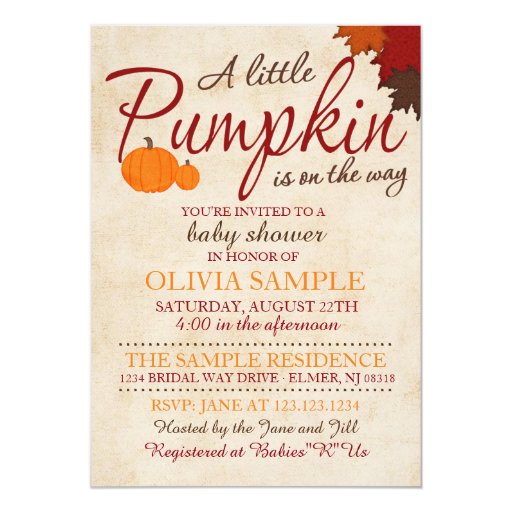 fall pumpkin baby shower invitation zazzle fall baby shower invitation templates