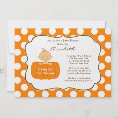 Adorable Baby Shower Invitations on Adorable Fall Baby Shower Invitation Featuring A Cute Pumpkin With A