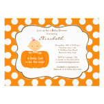 Fall Pumpkin Baby Shower Invitation Girl