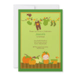 Fall Pumpkin Boy Birthday Party Invitation