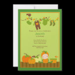 Fall Pumpkin Boy Birthday Party Invitation