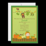 Fall Pumpkin Boy Clothesline Baby Shower Invite