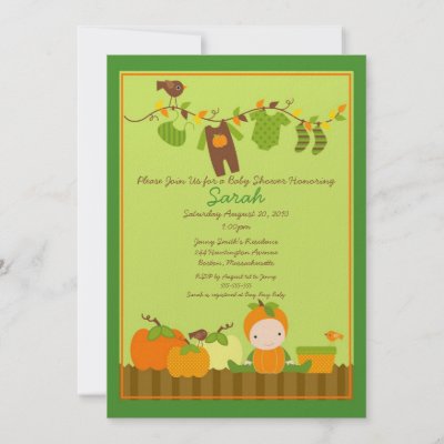 Cheap Baby Shower Invitations   on Cute Baby Boy Fall Clothesline Baby Shower Invitation Start Your Event