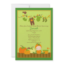 Fall Pumpkin Boy Clothesline Baby Shower Invite
