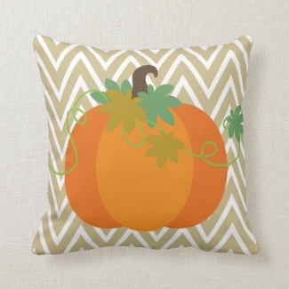 Fall Pumpkin Chevron Zigzag Pattern Throw