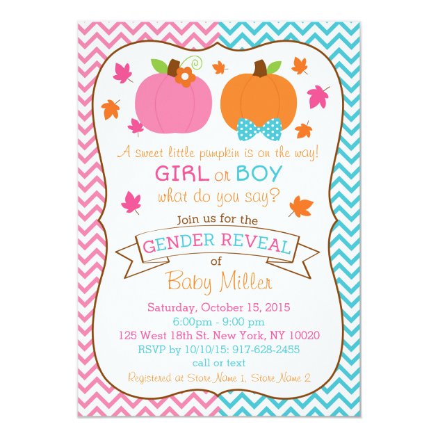 Gender Reveal Invitation Template from rlv.zcache.com