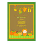 Fall Pumpkin Girl Birthday Party Invitation