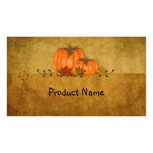 Fall Pumpkins Hang Tag Business Card Template (front side)
