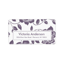 Fall Purple Flowers Return Address Labels.