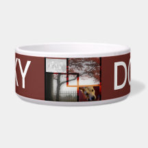 Fall Red Leaves 2 Photos Lucky Doggie Dog Food Bowls