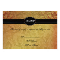 Fall Regency Wedding Response Card Invitation