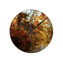 Fall Road Wall Clocks