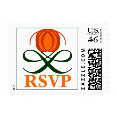 Fall RSVP Wedding Postage Stamp