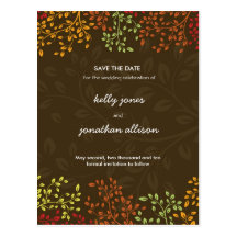 Fall Save the Date Wedding Invitation Post Cards