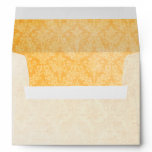 Fall Spice Orange Damask: Custom Linen Wedding A-7 envelopes